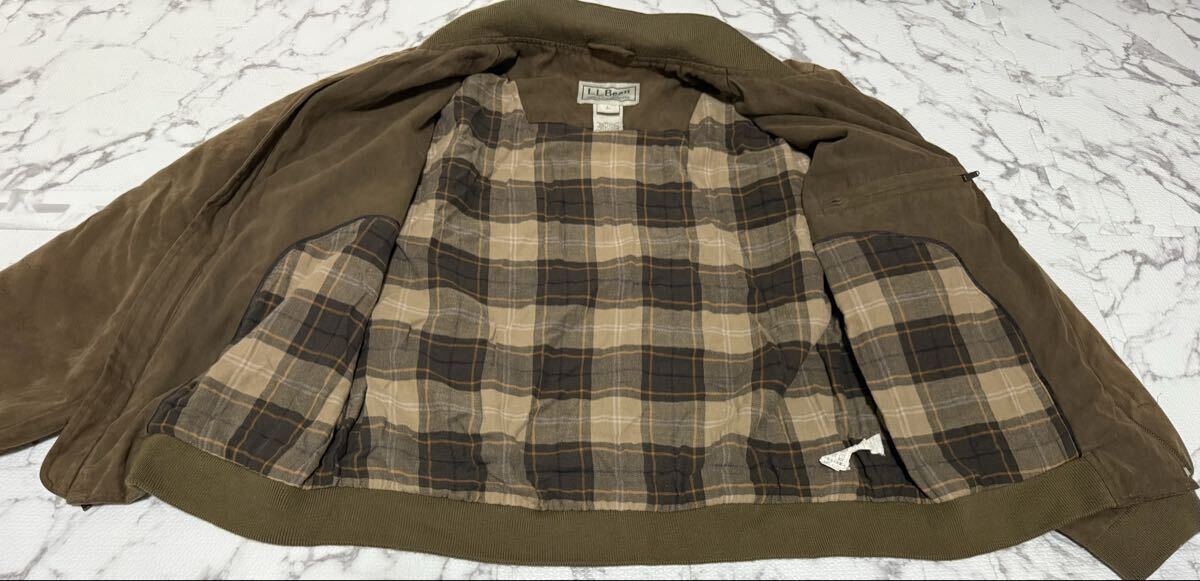 ★L.L.bean エルエルビーン ジャケット　スイングトップ　チェック柄 ブラウン　メンズ　Lサイズ_画像4