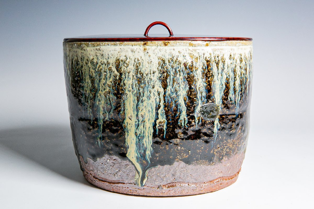 【中川自然坊】『朝鮮唐津水指』共箱 共布 JJ522_画像2