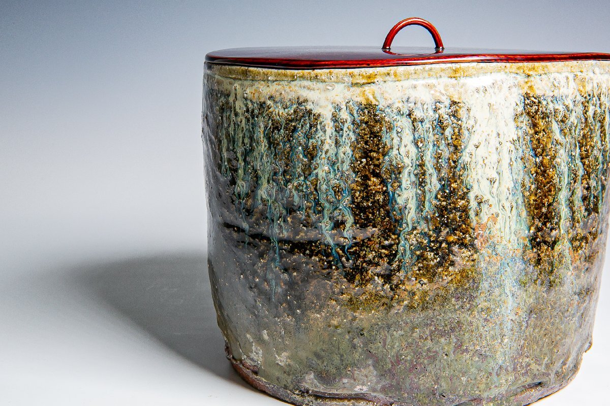 【中川自然坊】『朝鮮唐津水指』共箱 共布 JJ522_画像8