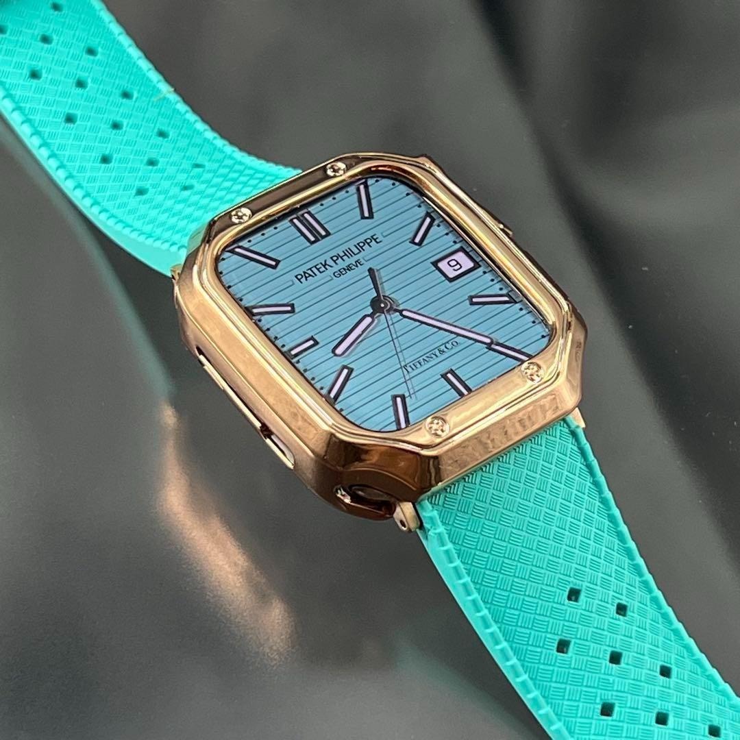 アップルウォッチ tpu ケース ティファニーブルーラバーベルト 46mm 45mm 49mm 44mm 41mm 40mm applewatch_画像5