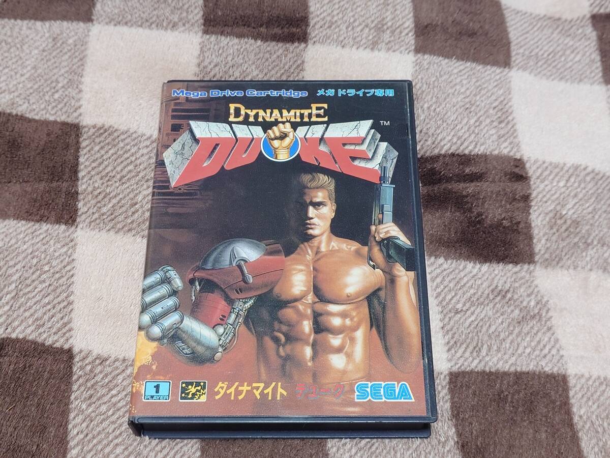 メガドライブ　ダイナマイトデューク　カートリッジ　ハードケース、取説付き_画像1