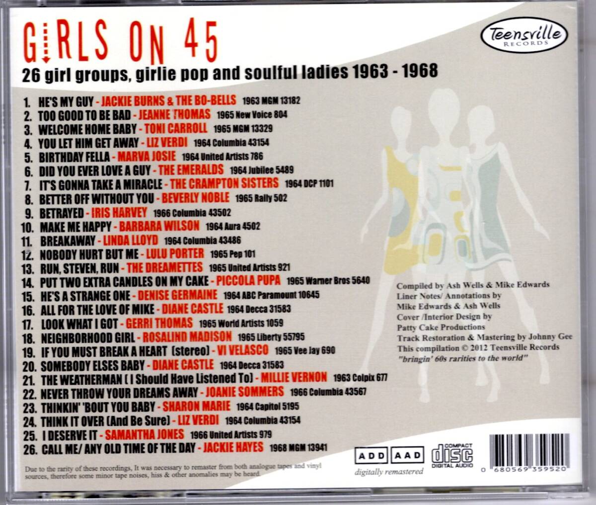 VA/GIRLS ON 45 26GIRL GROUPS,GIRLIE POP AND SOULFUL LADIRE 1963-1968_画像2