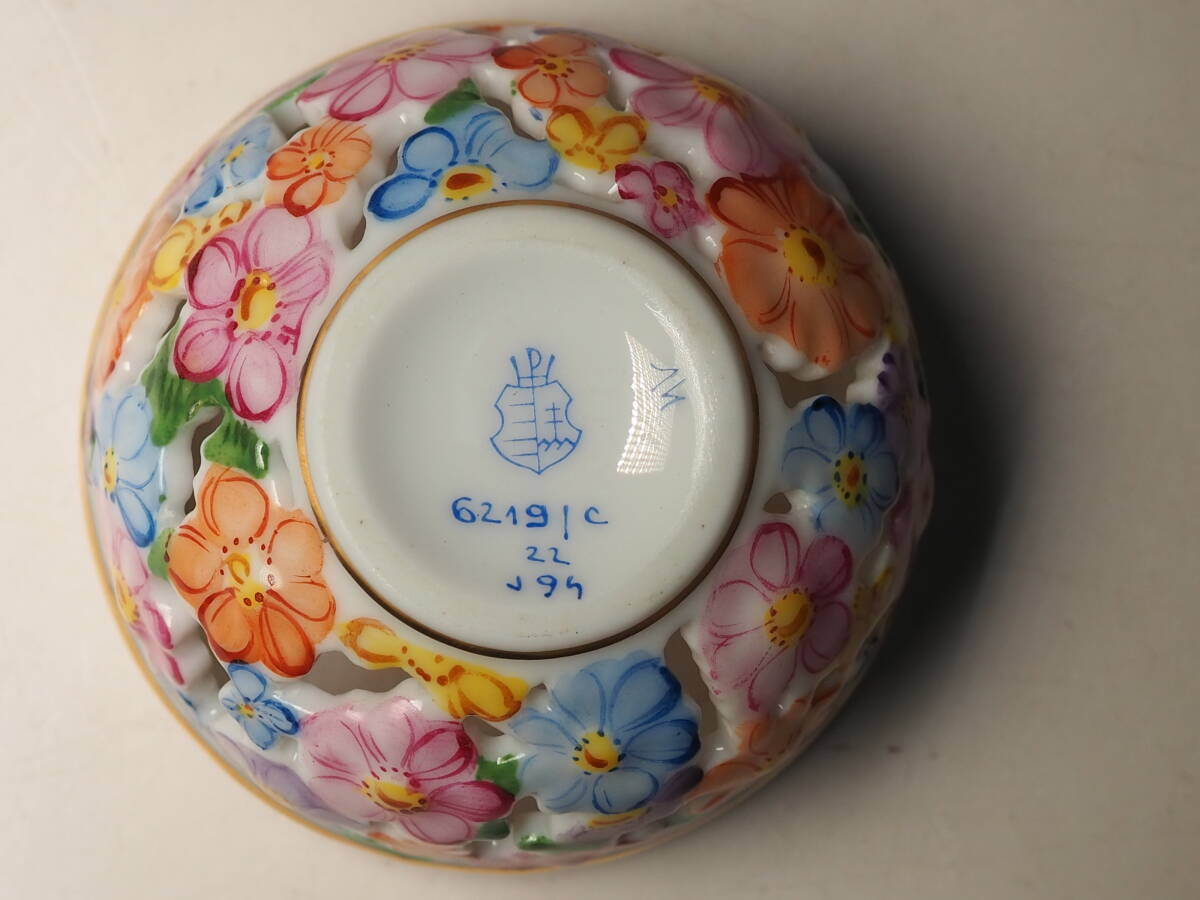 ヘレンド HEREND　ボンボニエール 小型 ピンク系　小物入れ　蓋付容器　良品_画像8