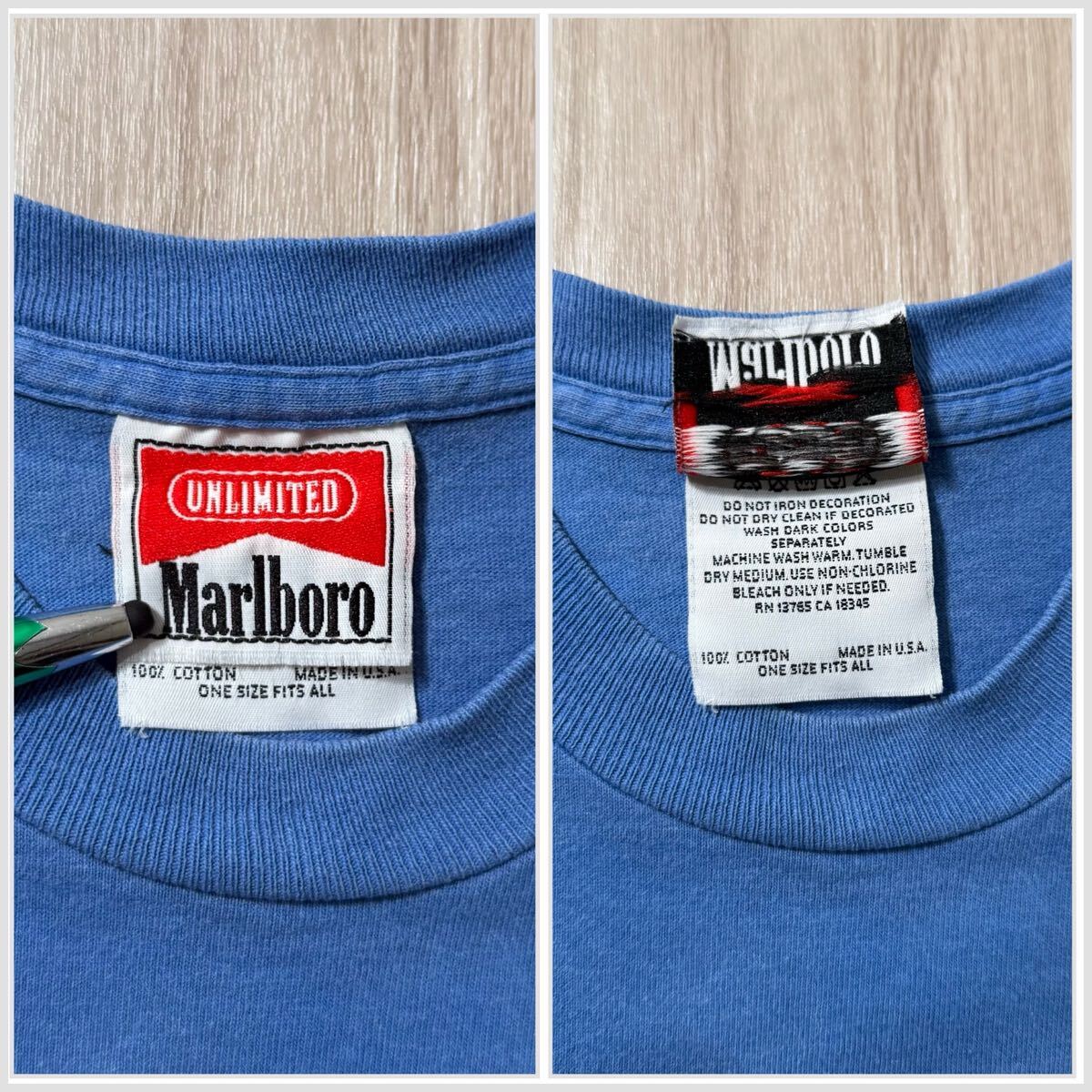 フェード!90s Marlboro マルボロ コヨーテ Tシャツ XL ブルー 青 USA製_画像5