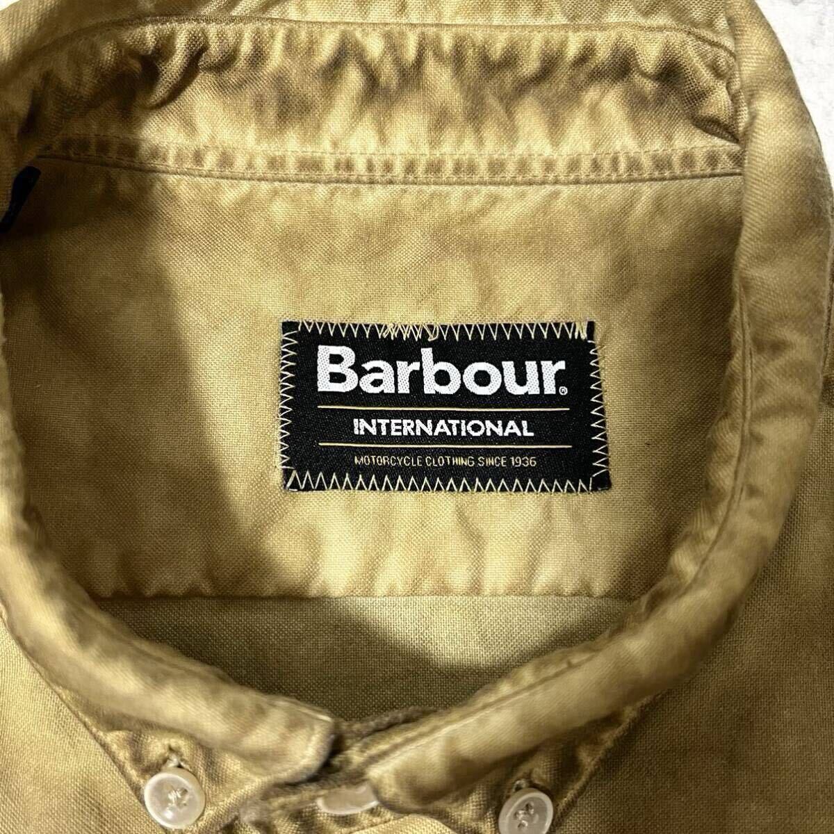 レア！Barbour インターナショナルシャツ エイジド加工 長袖ボタンダウンシャツ UK-Mサイズ_画像4