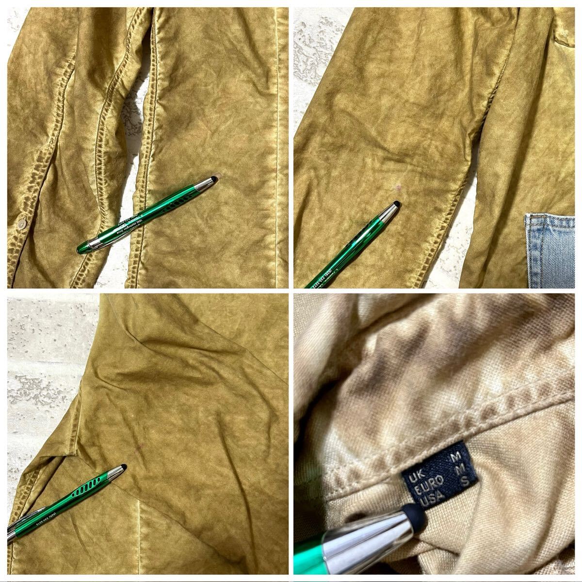 レア！Barbour インターナショナルシャツ エイジド加工 長袖ボタンダウンシャツ UK-Mサイズ_画像10