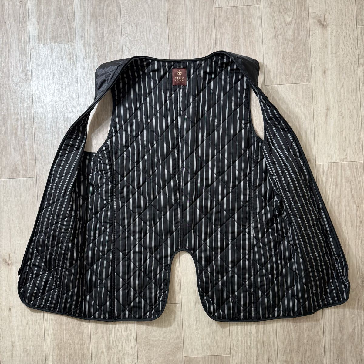 美品！タケオキクチ トレンチコート ウール サイズ2 (M~L相当) ライナー ベルト付き ステンカラーコート グレー_画像6
