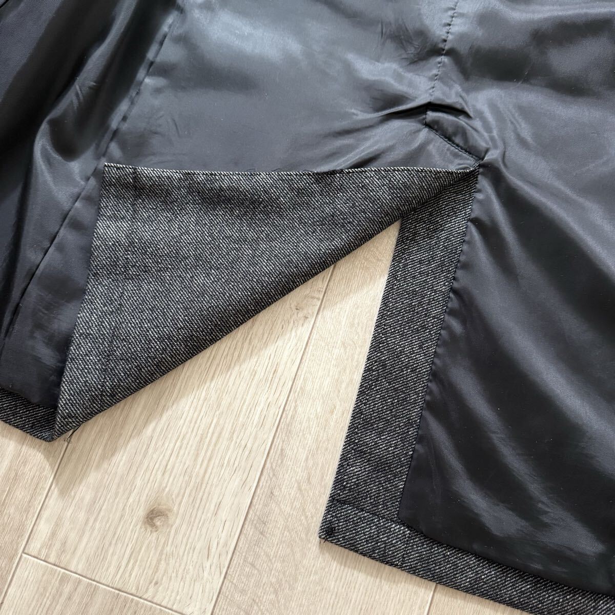 美品！タケオキクチ トレンチコート ウール サイズ2 (M~L相当) ライナー ベルト付き ステンカラーコート グレー_画像7