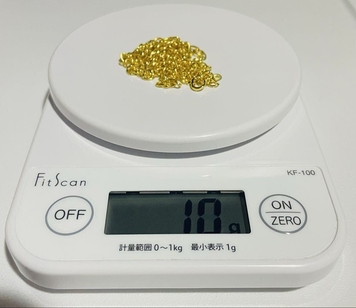 18金 K18刻印 男女兼用 2本セット ペア お揃い 約6g+約10g 金ネックレス luxury GF GOLD Unisex 金アクセ シンプル おしゃれ 美品_画像1