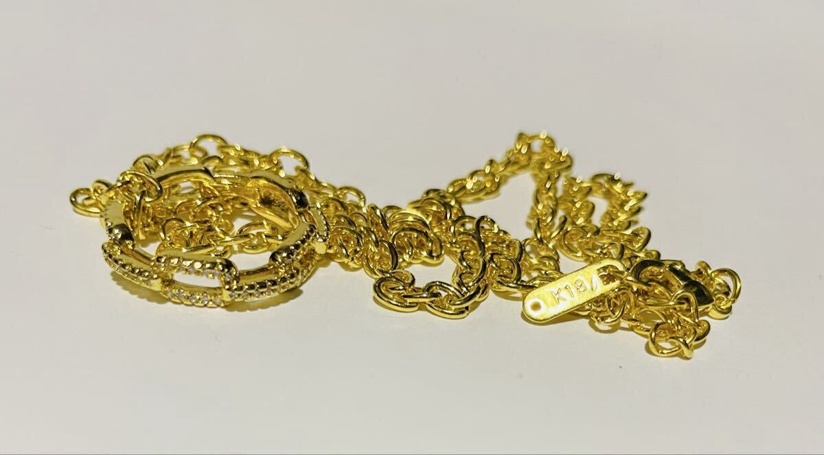 【1点限り】18金 K18刻印 男女兼用 GOLDリングネックレス 金ネックレス luxury GF Unisex おしゃれ 金アクセサリー 美品 激安 シンプル_画像2