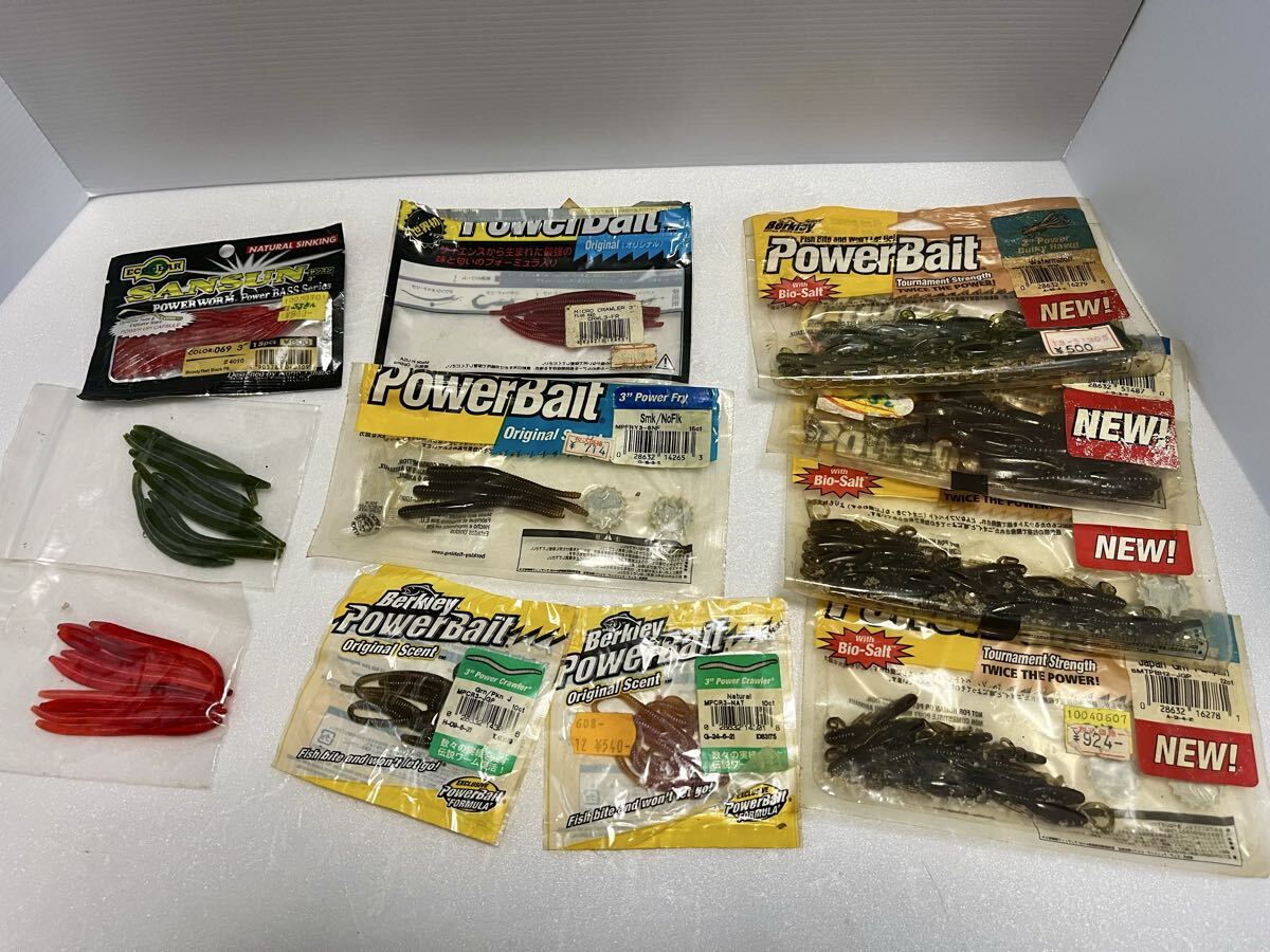 ワームセット バス釣り　スモールマウスセット　パワーホッグ　マイクロクローラー　サンスン　野尻湖　桧原湖　廃盤品　貴重品 ルアー_画像1