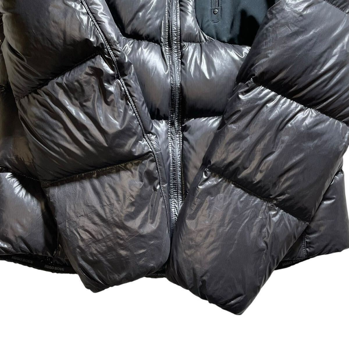 幻の3Lサイズ!!!圧巻の光沢感【ヒューゴボス HUGO BOSS】ボリュームMAX!!!別格のオーラ!!! ダウンジャケット ブラック _画像5