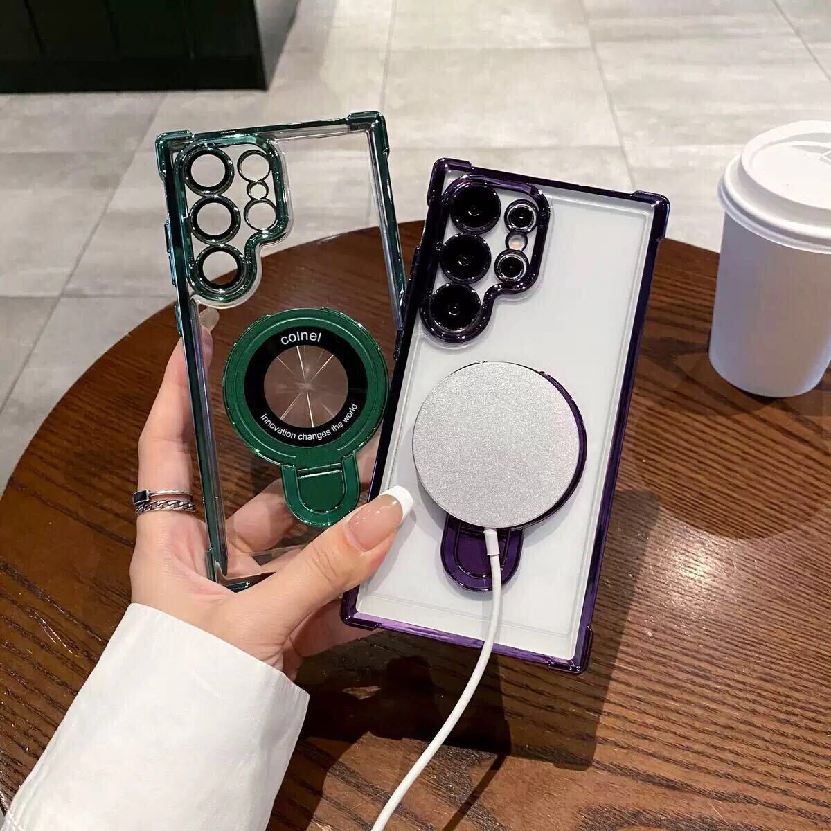 Galaxy S25 ultra прозрачный чехол Galaxy s25 Ultra покрытие SC-52F SCG32 прозрачный линзы защита подставка имеется MagSafe зарядка можно выбрать 3 цвет 