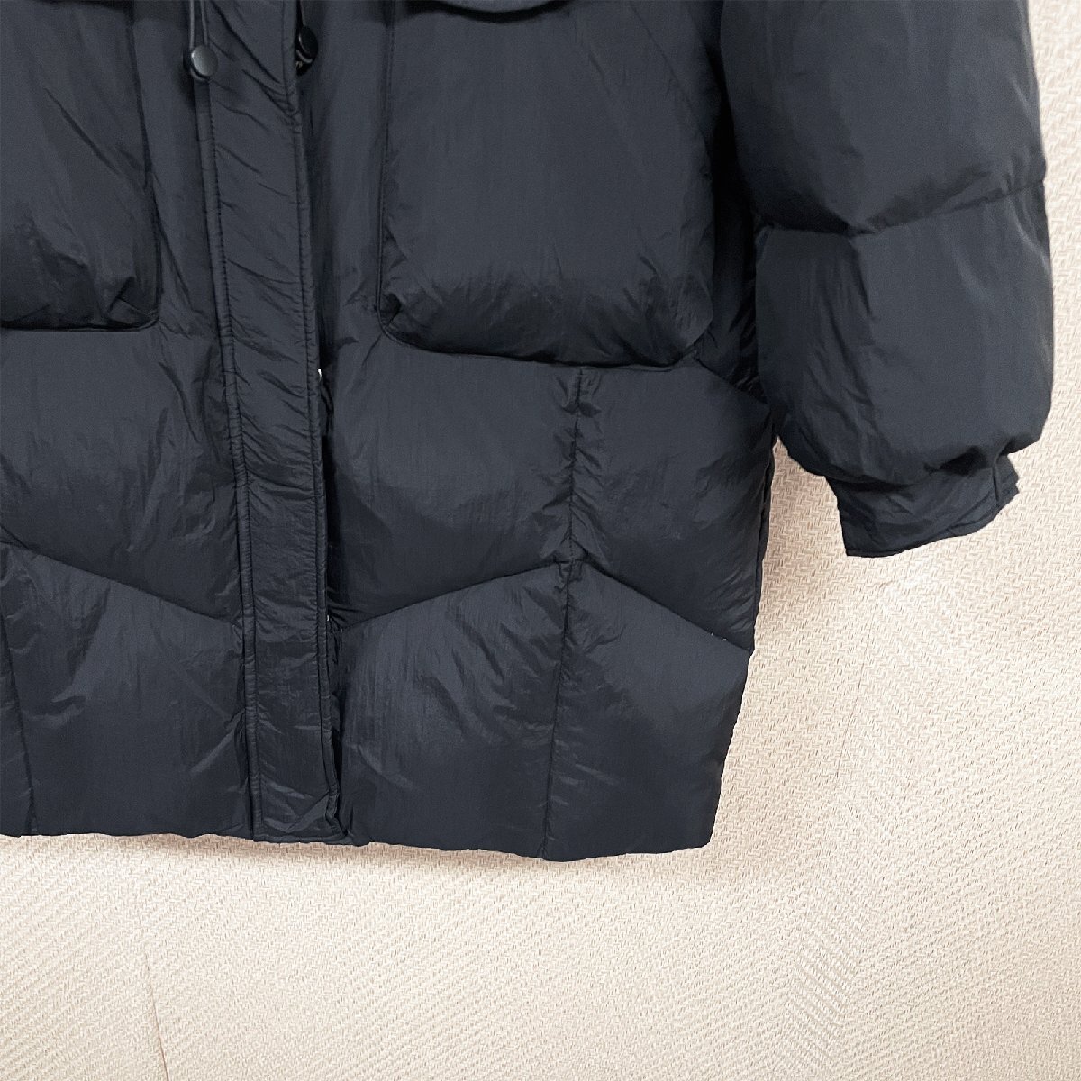 一枚限定 ヨーロッパ製※定価10万◆ブルガリア発※RISELIN ロングダウンジャケット 防寒 超軽量 ふんわり 着痩せ フード付き レディース M_画像8