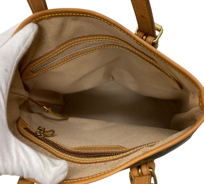 1円～LOUIS VUITTON ルイヴィトン M42238 モノグラム プチバケットPM ショルダーバッグ トートバッグ ブラウン レザー FB3954_画像8