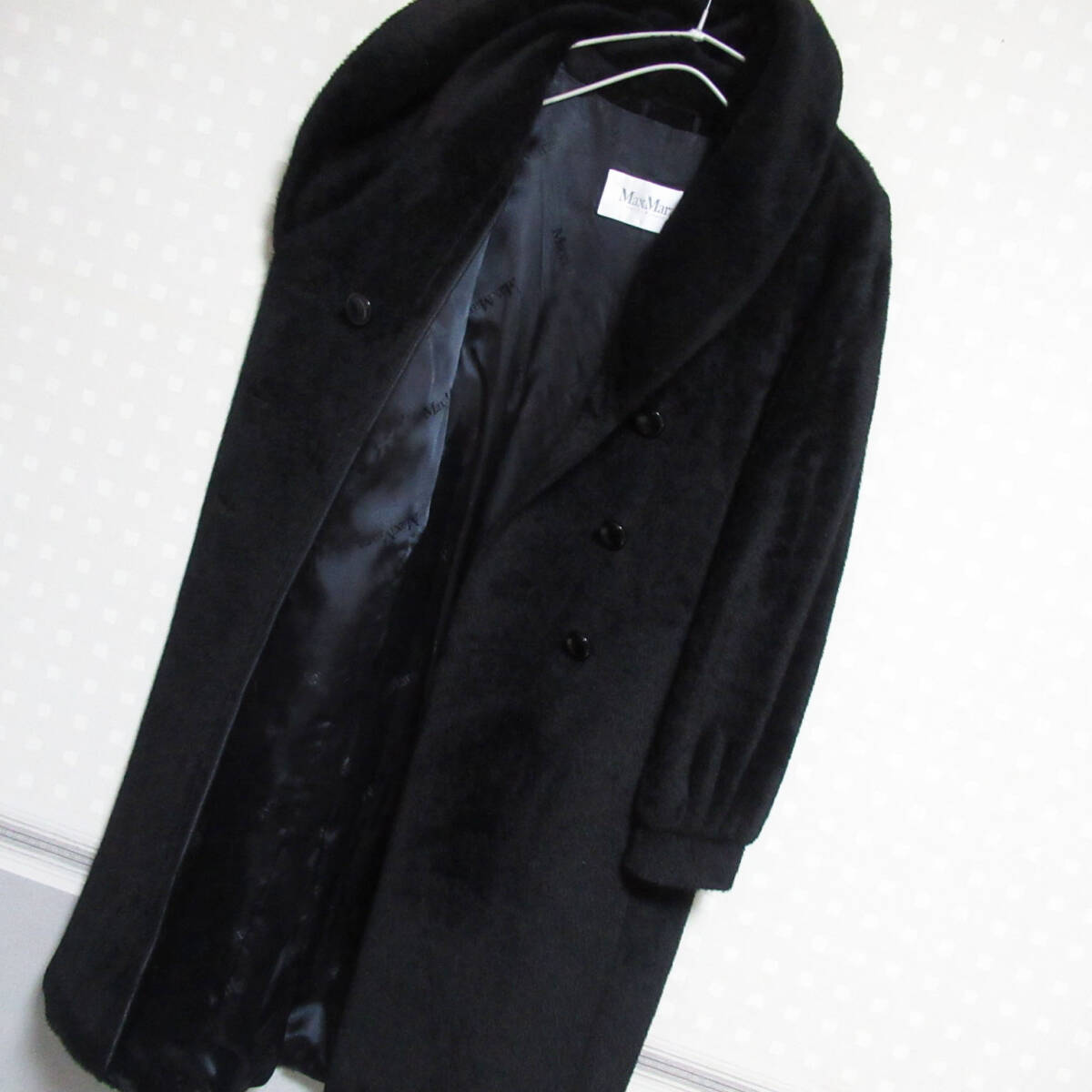 C42★最高級白タグ★マックスマーラ MaxMara★洗練デザイン アルパカ コート38★×_画像3