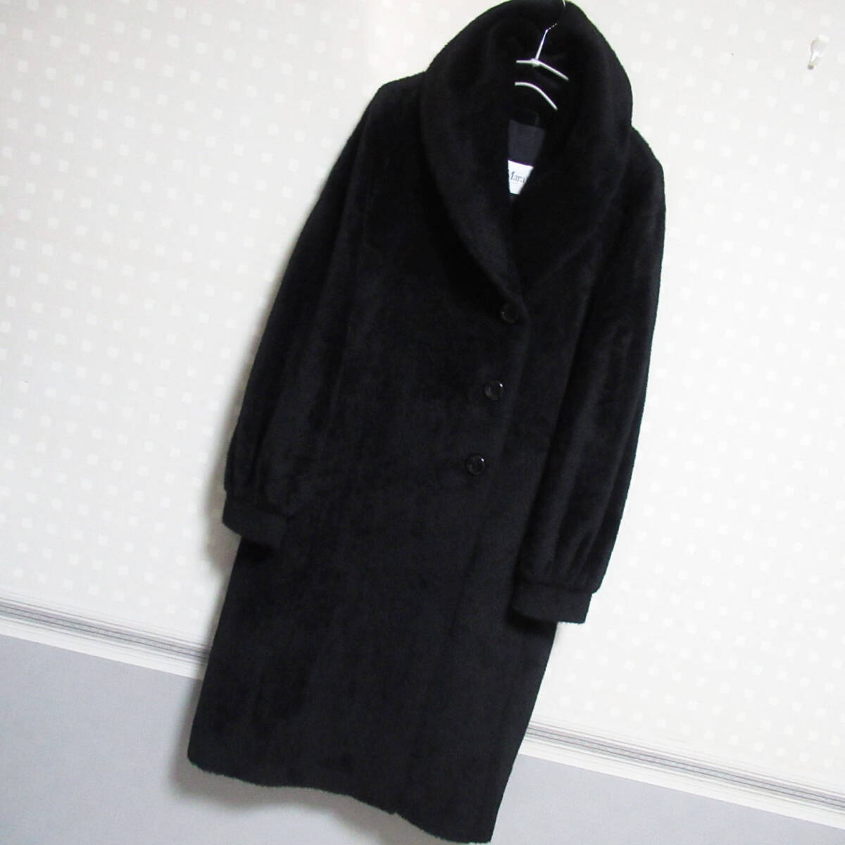 C42★最高級白タグ★マックスマーラ MaxMara★洗練デザイン アルパカ コート38★×_画像1