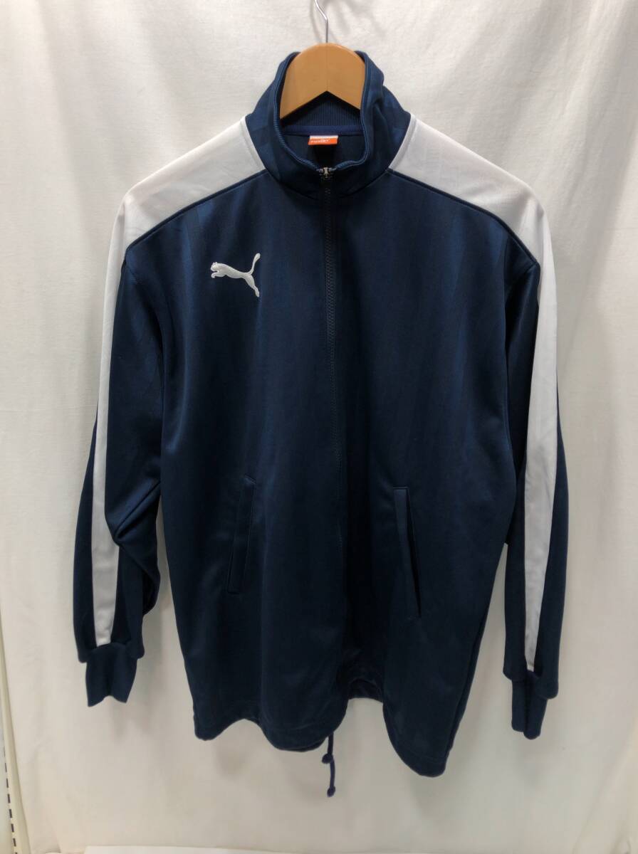 PUMA ジャージ ジャケット メンズ SS サイズ ネイビー シャドーストライプ トラックジャケット プーマ G9_画像1