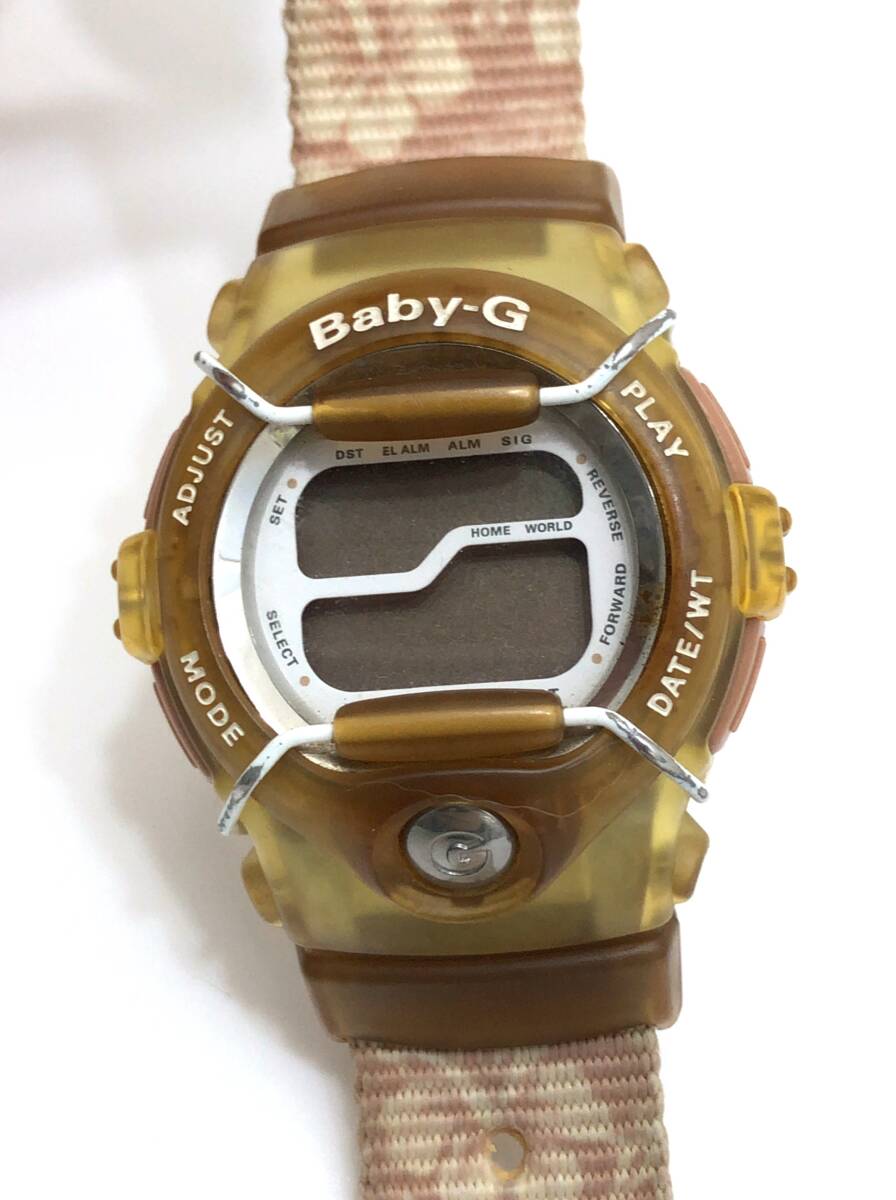 CASIO カシオ ベビージー Baby-G Tripper BGT-100 腕時計 デジタル 花柄 ハイビスカス ベージュ系 レディース 不動 動作未確認 D20i3_画像1