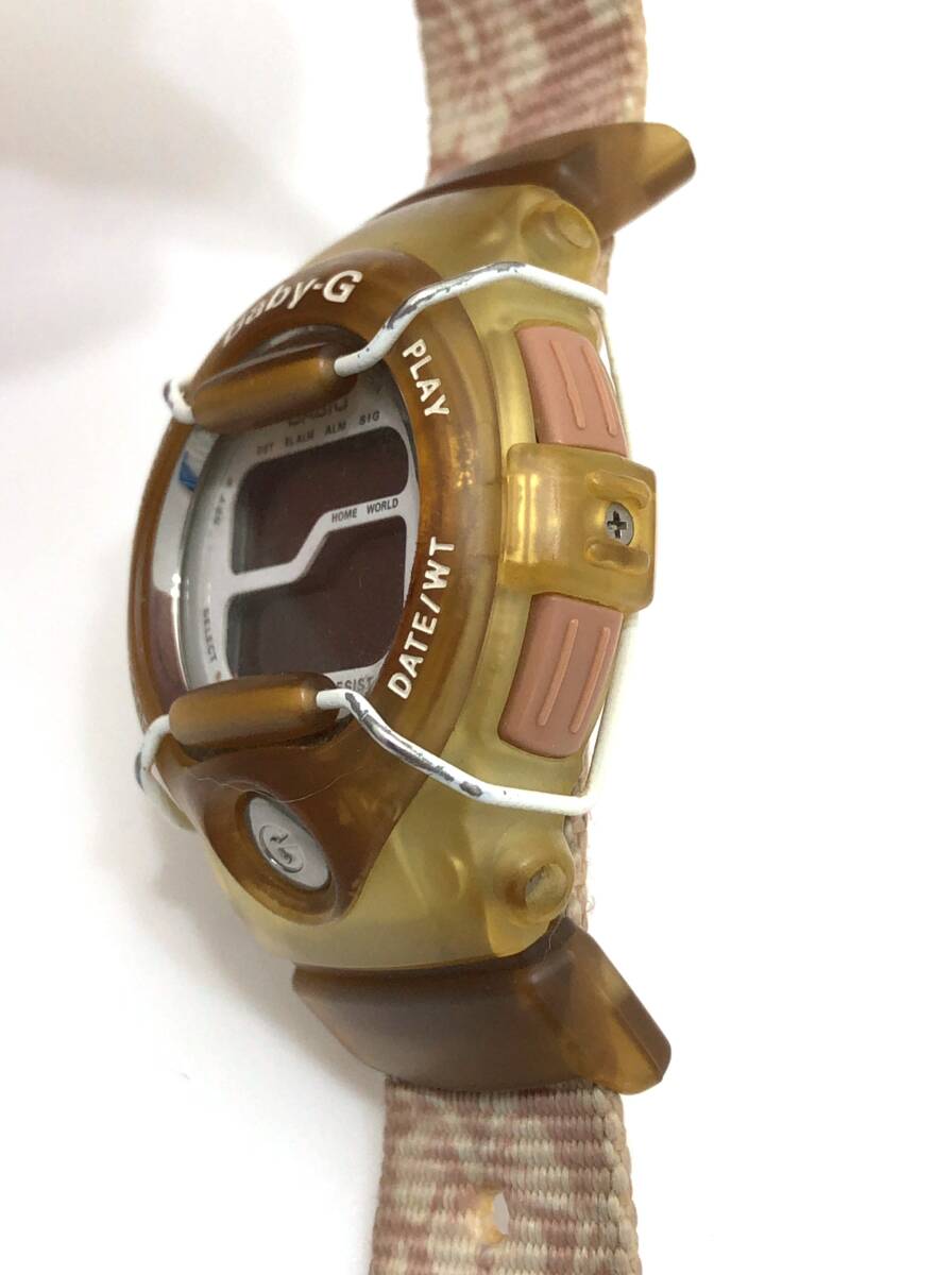 CASIO カシオ ベビージー Baby-G Tripper BGT-100 腕時計 デジタル 花柄 ハイビスカス ベージュ系 レディース 不動 動作未確認 D20i3_画像3