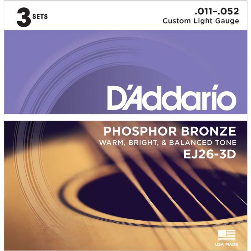 D'addario EJ26-3D アコースティック弦 Phosphor Bronze 3セットパック〈ダダリオ〉_画像1