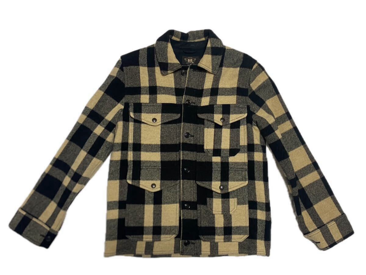 名作 RRL マッキーノジャケット S ウール ブラック チェック 名作 ダブルアールエル ウールジャケット ビンテージ_画像2