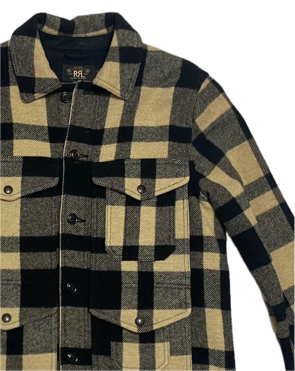 名作 RRL マッキーノジャケット S ウール ブラック チェック 名作 ダブルアールエル ウールジャケット ビンテージ_画像1