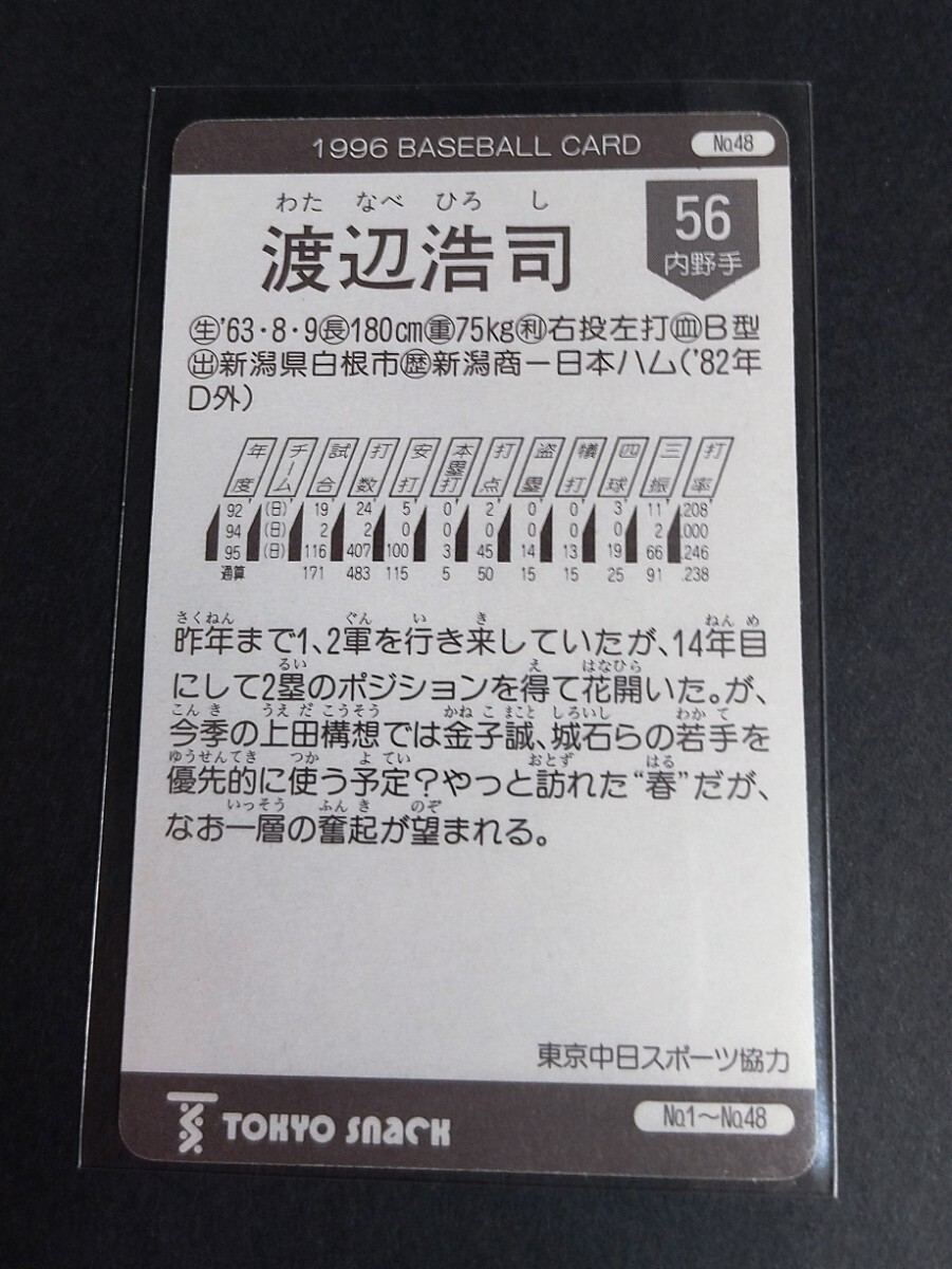 1996年カルビー 渡辺浩司(日本ハム)No,48。 _画像2