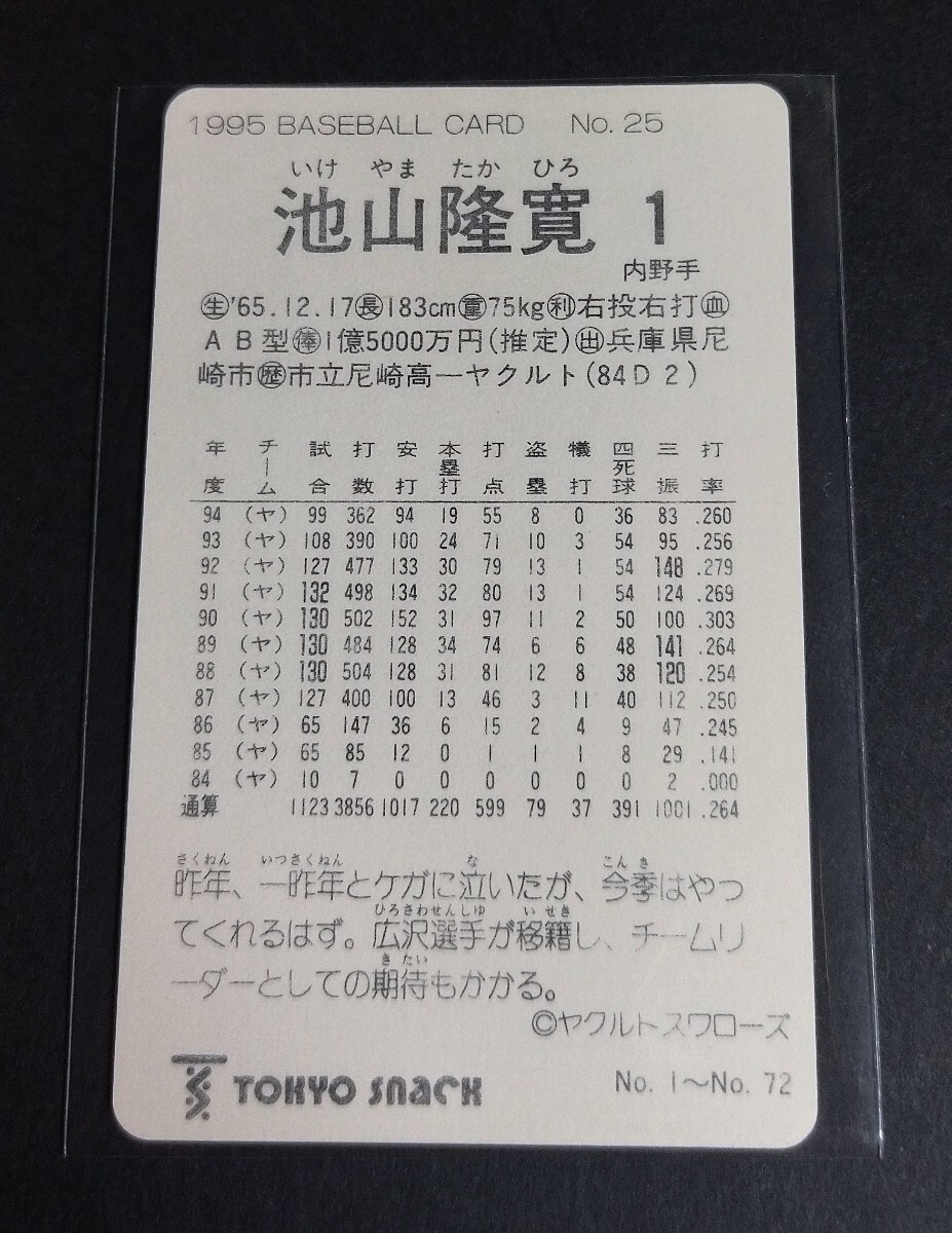 1995年カルビー 池山隆寛(ヤクルト)No,25。 _画像2