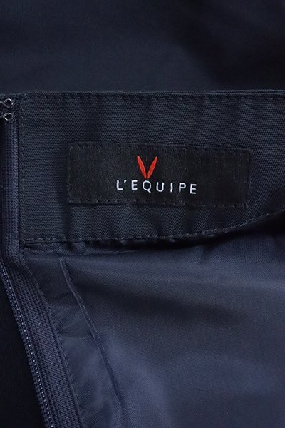 L'EQUIPE ◆ ラップデザイン ロングスカート Dネイビー サイズ38 (定価3.5万円) 弱撥水加工 Aライン レキップ ヨシエイナバ ◆311/ES22_画像5
