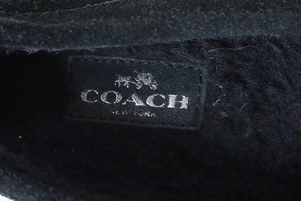 COACH ◆ スエード モカシン シューズ 黒 23.5cm リボンモチーフ* シルバー金具 スリッポン フラットシューズ コーチ ◆G102_画像8