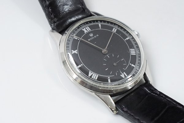 30s ☆稼働品 ROLEX ◆ 手巻き アナログ 腕時計 黒文字盤 (cal.291) アンティーク ヴィンテージ ロレックス ◆23/ZZ4の画像2