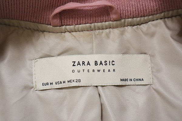 主役のピンク* ZARA BASIC ◆ MA-1 中綿 ボンバージャケット Mサイズ ピンク ブルゾン ザラ ◆ K2J_画像5