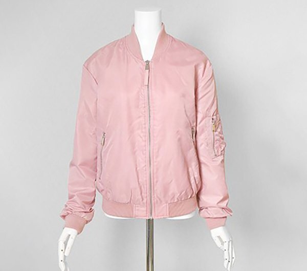 主役のピンク* ZARA BASIC ◆ MA-1 中綿 ボンバージャケット Mサイズ ピンク ブルゾン ザラ ◆ K2J_画像1