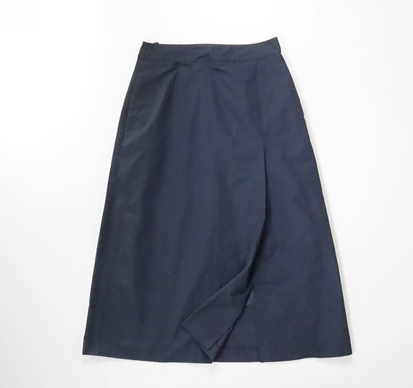 L'EQUIPE ◆ ラップデザイン ロングスカート Dネイビー サイズ38 (定価3.5万円) 弱撥水加工 Aライン レキップ ヨシエイナバ ◆311/ES22_画像1