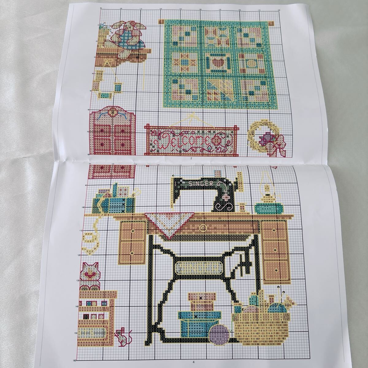 刺繍作成キット 裁縫タイム クロスステッチキット 14カウント 図面印刷あり_画像3