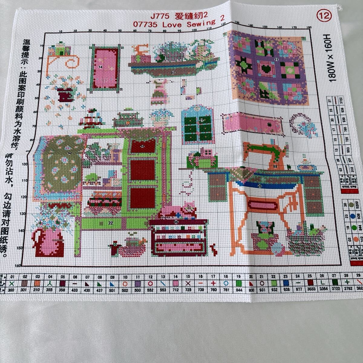 刺繍作成キット 裁縫タイム クロスステッチキット 14カウント 図面印刷あり_画像4