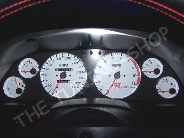 即納 日産スカイラインR32 GTR GTS アルミ磨きポリッシュ仕上クローム スピードメーター リング ゲージ トリム カバー /エアロ スポイラー_画像1