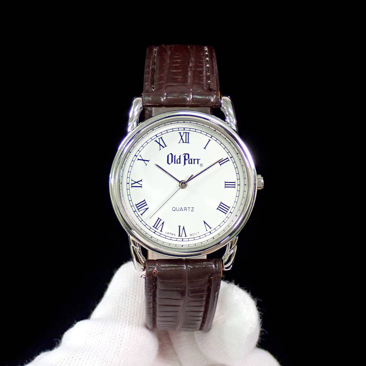 未使用 Old Parr シルバー／ホワイト文字盤 点検動作品 スコッチウイスキー オールドパー _画像2