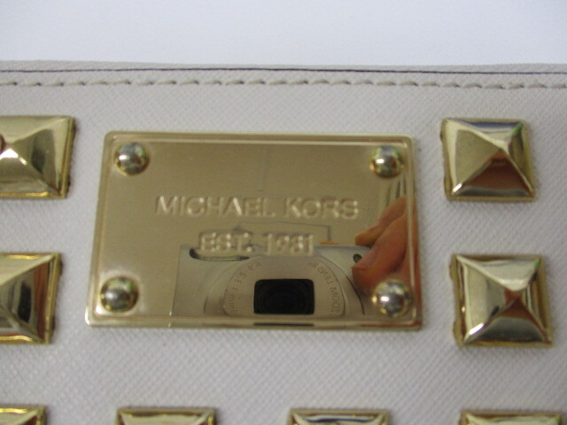 【11895】★マイケルコース MICHAEL KORS★スタッズ コンパクトウォレット / ラウンドファスナー 財布_画像8