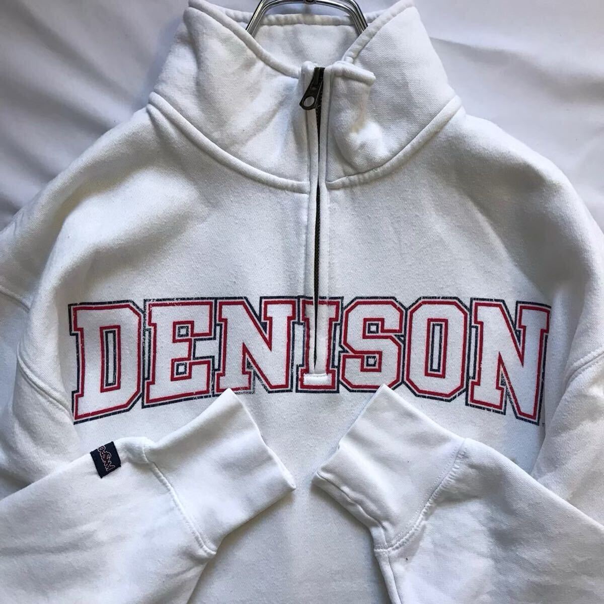 JANSPORT ハーフジップスウェット DENISON 白 M_画像4
