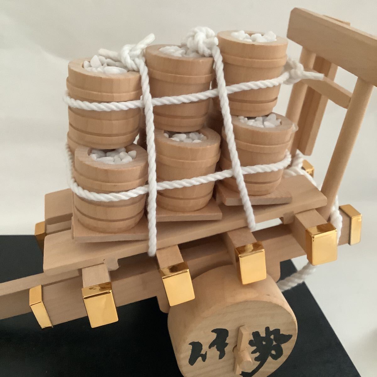 第六十二回神宮式年遷宮 奉献車 伊勢神宮 オルゴール付 伊勢音頭 木製 お木曳き 置物_画像7