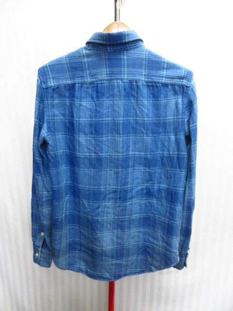 ラルフローレン　チェック柄デニム系シャツ SIZE XS ネルシャツ 長袖シャツ インディゴシャツ 襟付きカットソー フランネルジャケット08122_画像5