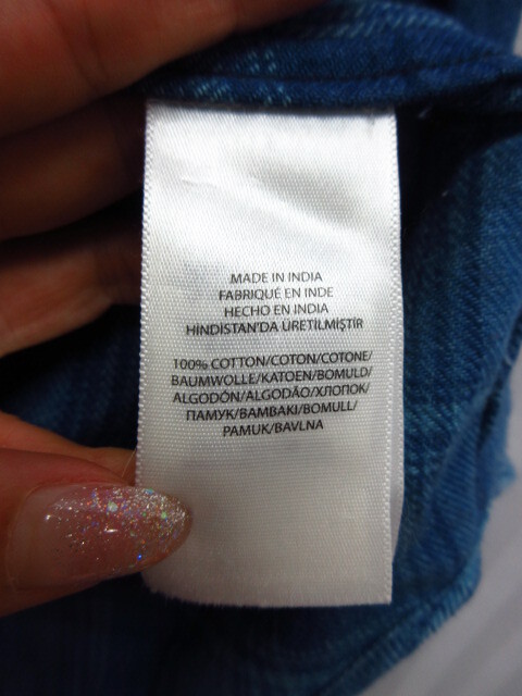 ラルフローレン　チェック柄デニム系シャツ SIZE XS ネルシャツ 長袖シャツ インディゴシャツ 襟付きカットソー フランネルジャケット08122_画像6