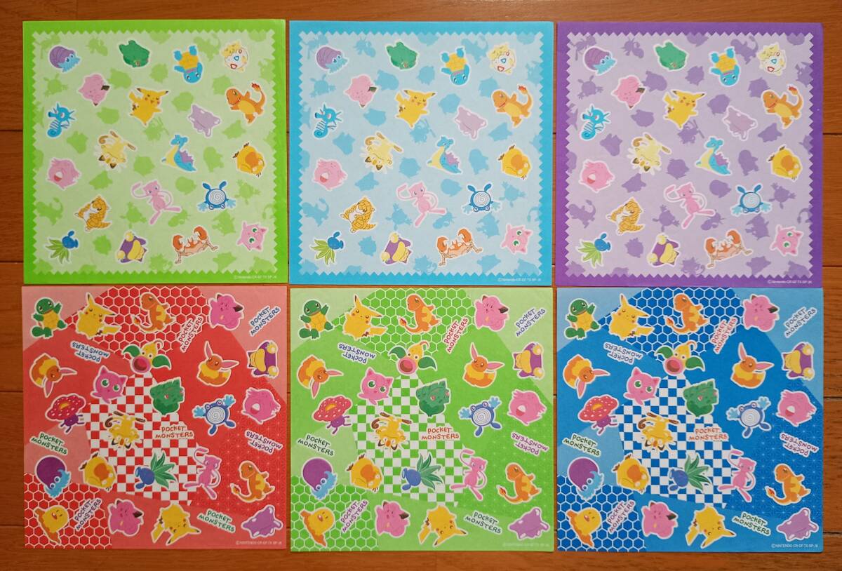 レトロ おりがみ ポケットモンスター NINTENDO ポケモン 2柄 6枚_画像1