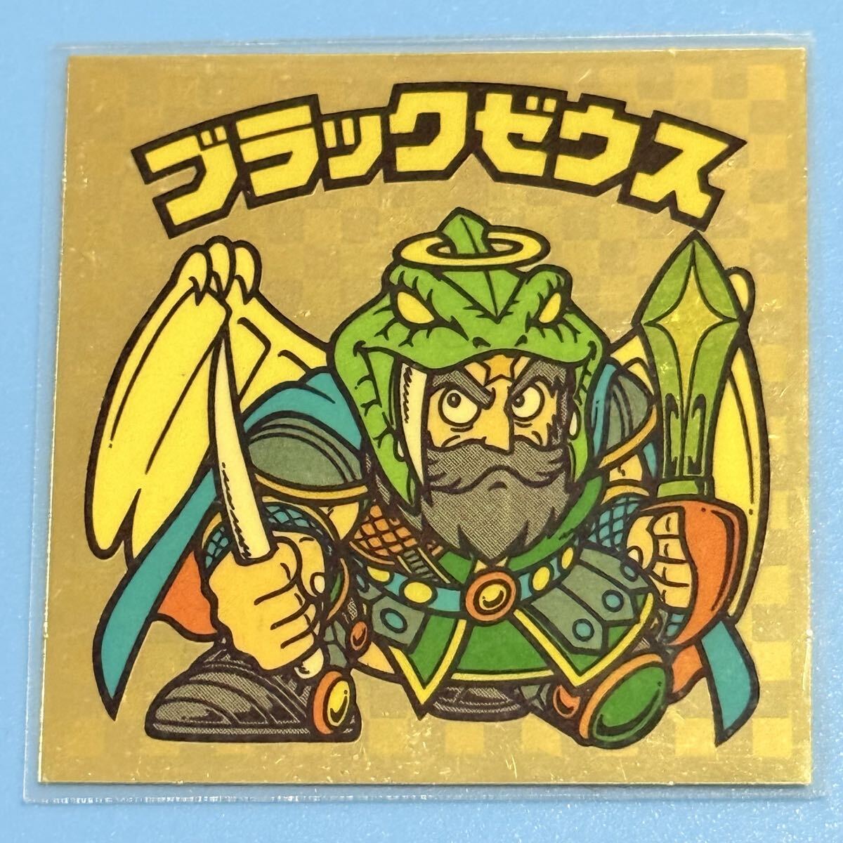 状態良好、ビックリマン６弾アイス版ヘッド【美品】＜ブラックゼウス＞（スリーブ付）_画像1