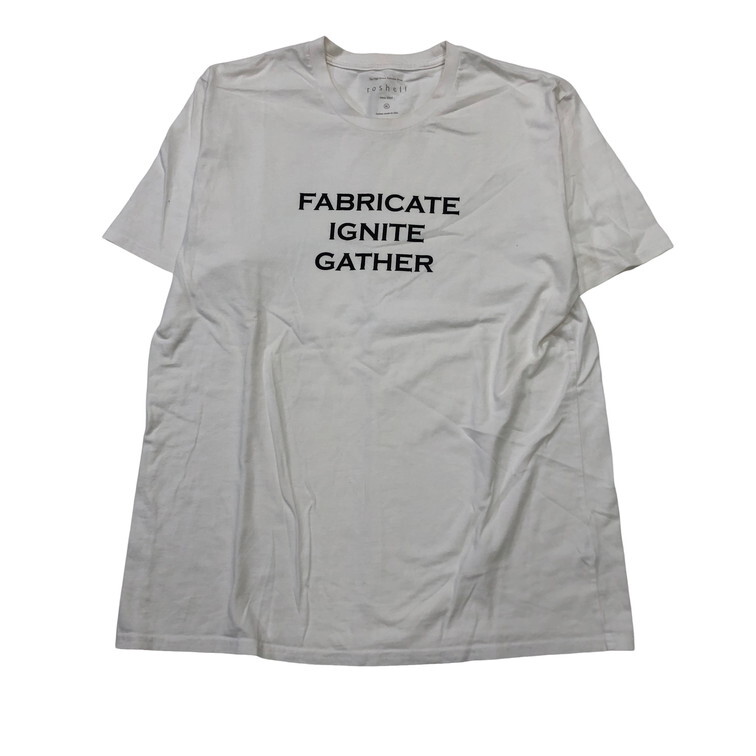 2507F-143 メンズ roshell ロシェル ホワイト 半袖Tシャツ XL 【送料一律！800円】_画像1