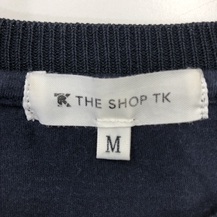 2508F-048 メンズ THE SHOP TK ザ ショップ ティーケー ネイビー 半袖Tシャツ M 【送料一律!800円】_画像2
