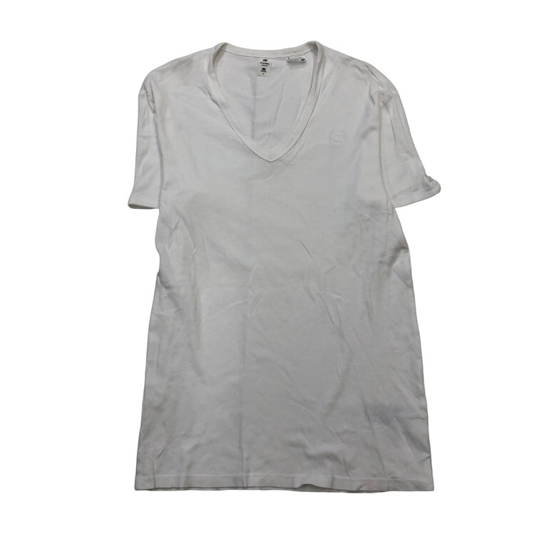 2508F-230 メンズ G-STAR RAW ジースターロゥ ホワイト 半袖Tシャツ S 【送料一律！800円】
