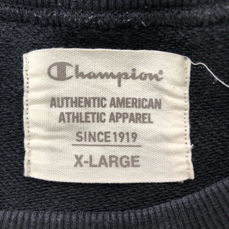 2412F-225 メンズ gap チャンピオン ブラック スウェットトレーナー XL 【送料一律！800円】_画像2